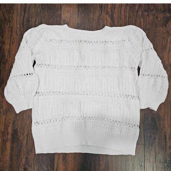 Calvin Klein White 3/4 Sleeve Sweater - Size XL - Picture 1 of 3